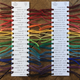 Front and back of Tempestry Project’s color card showing color and temperature ranges in Fahrenheit and Celsius